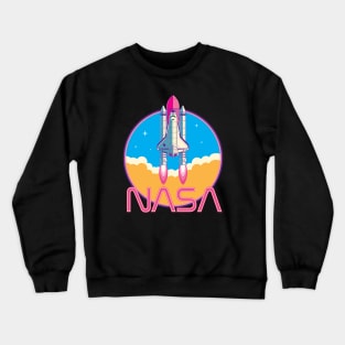 Nasa Girl Retro Logo Pink Crewneck Sweatshirt